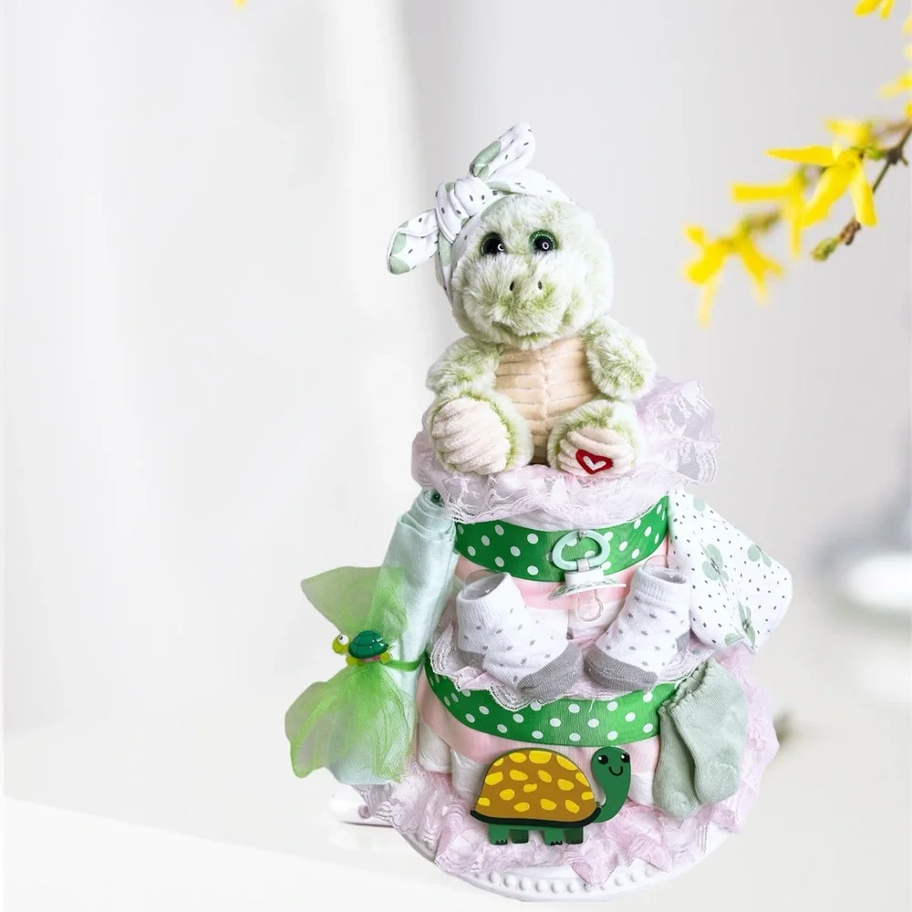 Turtle Diaper Cake, Baby Shower Gift
